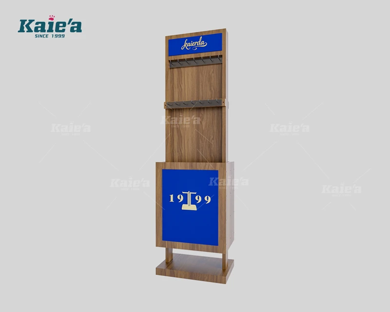حامل عرض على شكل حزام مع خطافات خشبية على شكل حبيبات